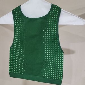Fabletics Kids Green Tank Top with Dotted Design